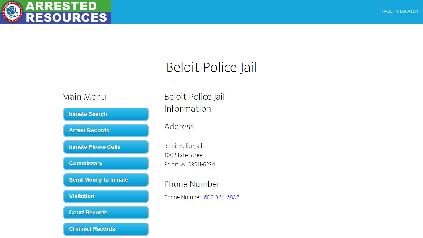 Beloit Police Jail - Inmate Search - Beloit, WI